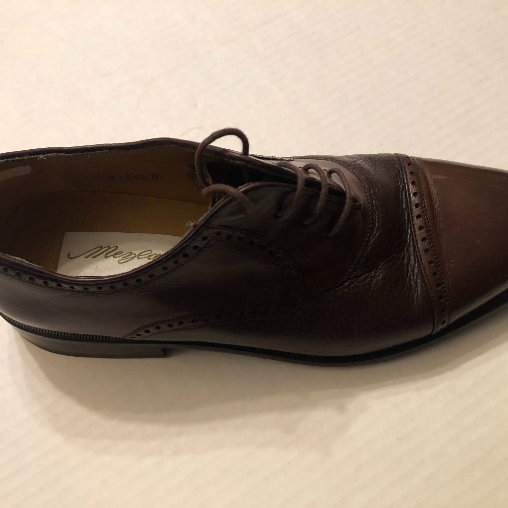 Mezlan Men's Brown Leather Lace Up Dress Shoes Size: 8